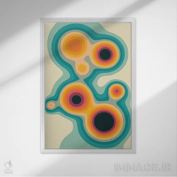 تابلو انتزاعی جریان IV اثر جازبری بلو - نمای قابدار سفید