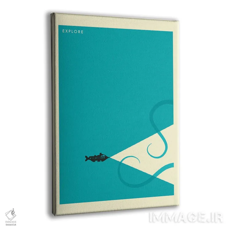 تابلو مینیمال کاوش دریا اثر جازبری بلو - نمای پرسپکتیو محصول