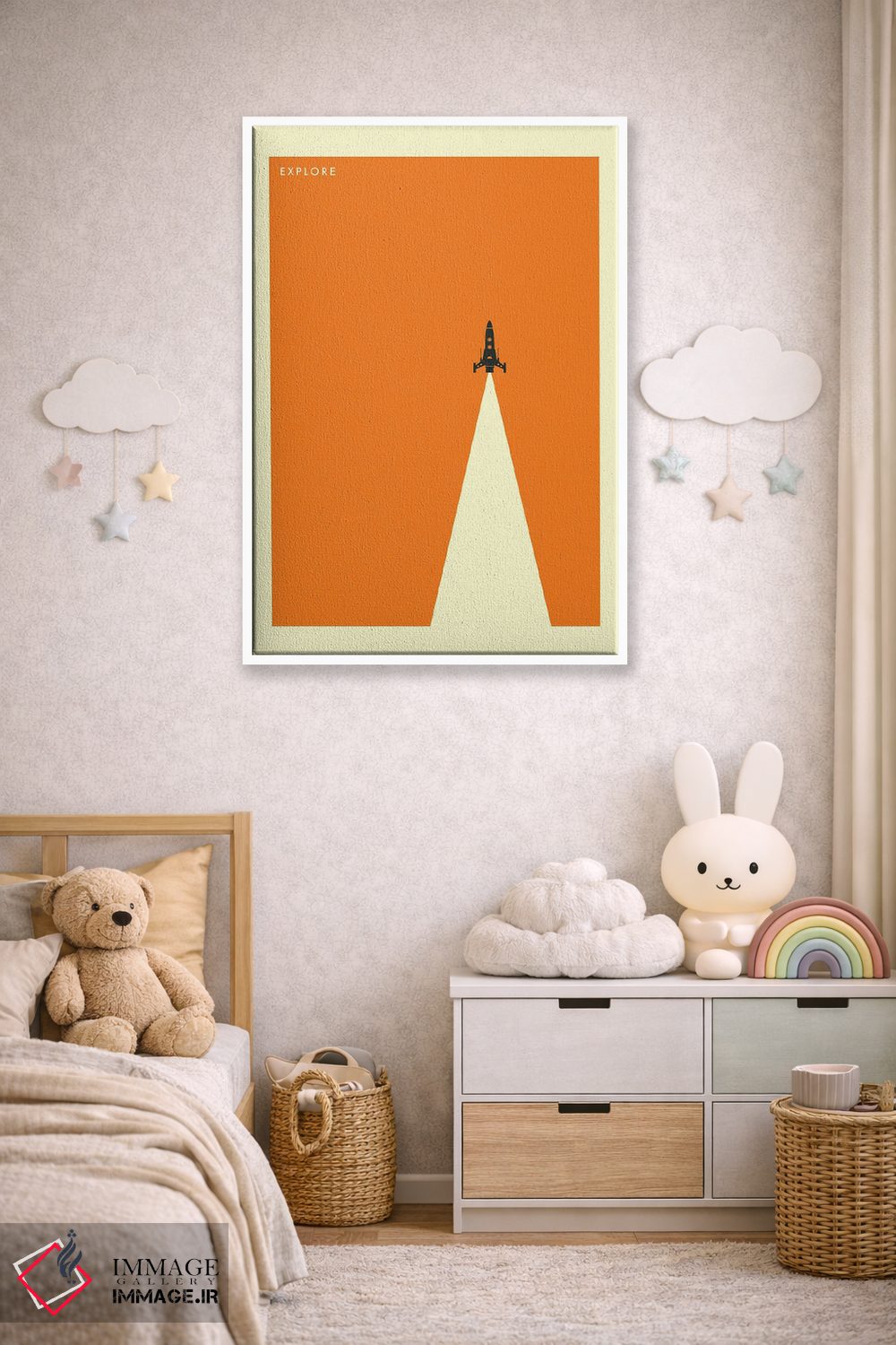 تابلو مینیمال کاوش فضا اثر جازبری بلو - D4W