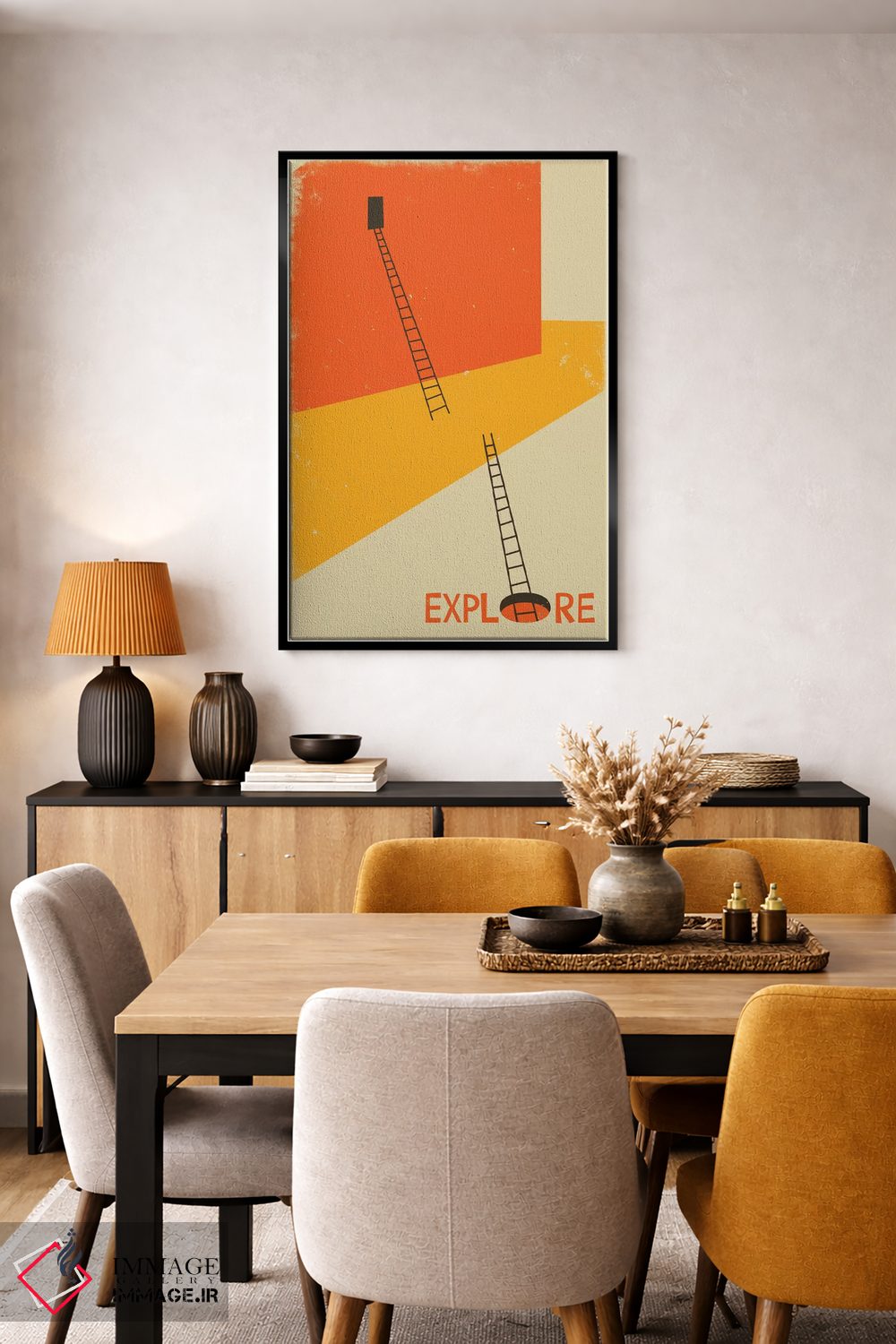 تابلو دکوراتیو کاوش I اثر جازبری بلو - D5B