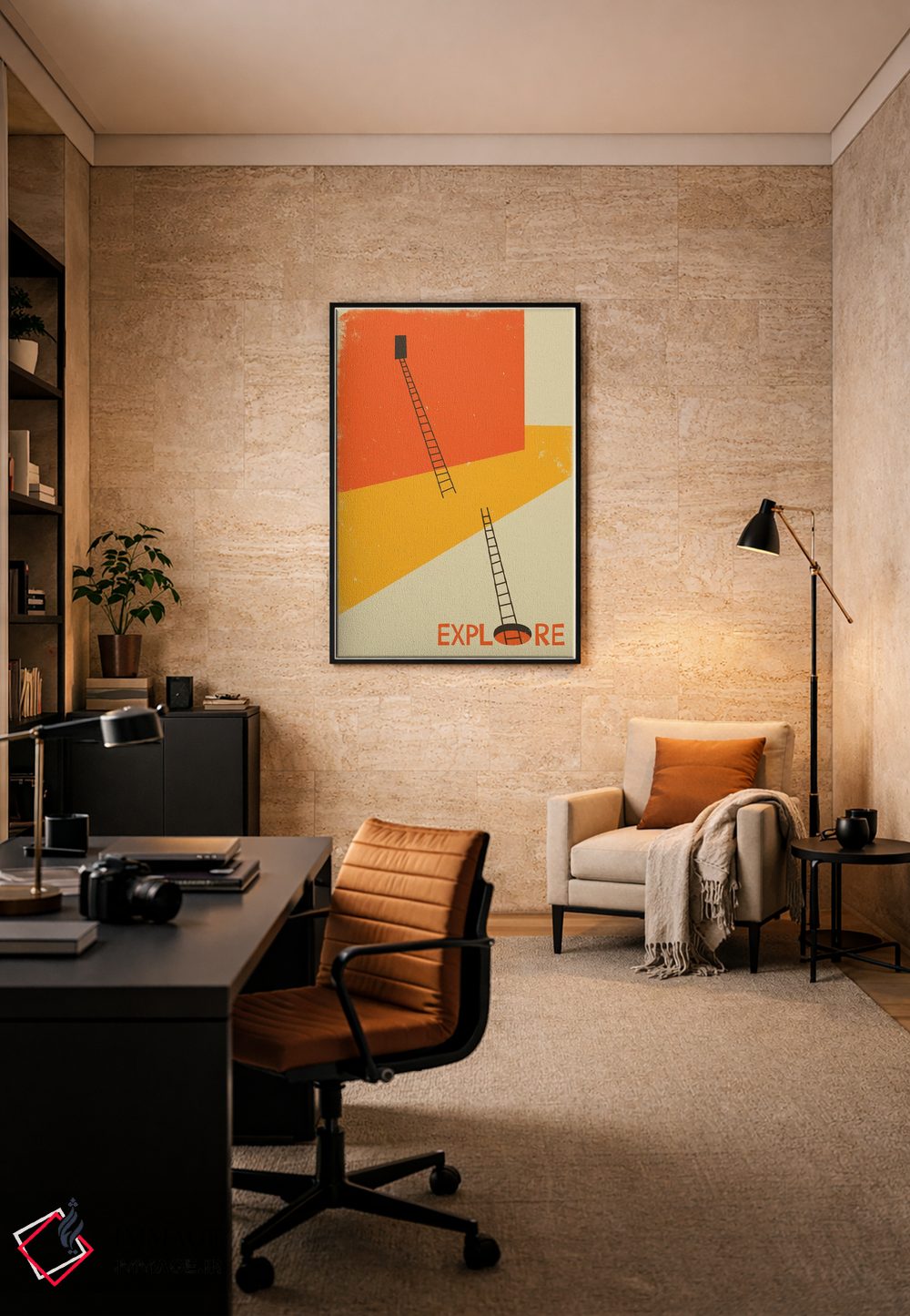 تابلو دکوراتیو کاوش I اثر جازبری بلو - D6B