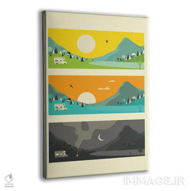 تابلو دکوراتیو آتش کمپ I اثر جازبری بلو - نمای پرسپکتیو محصول