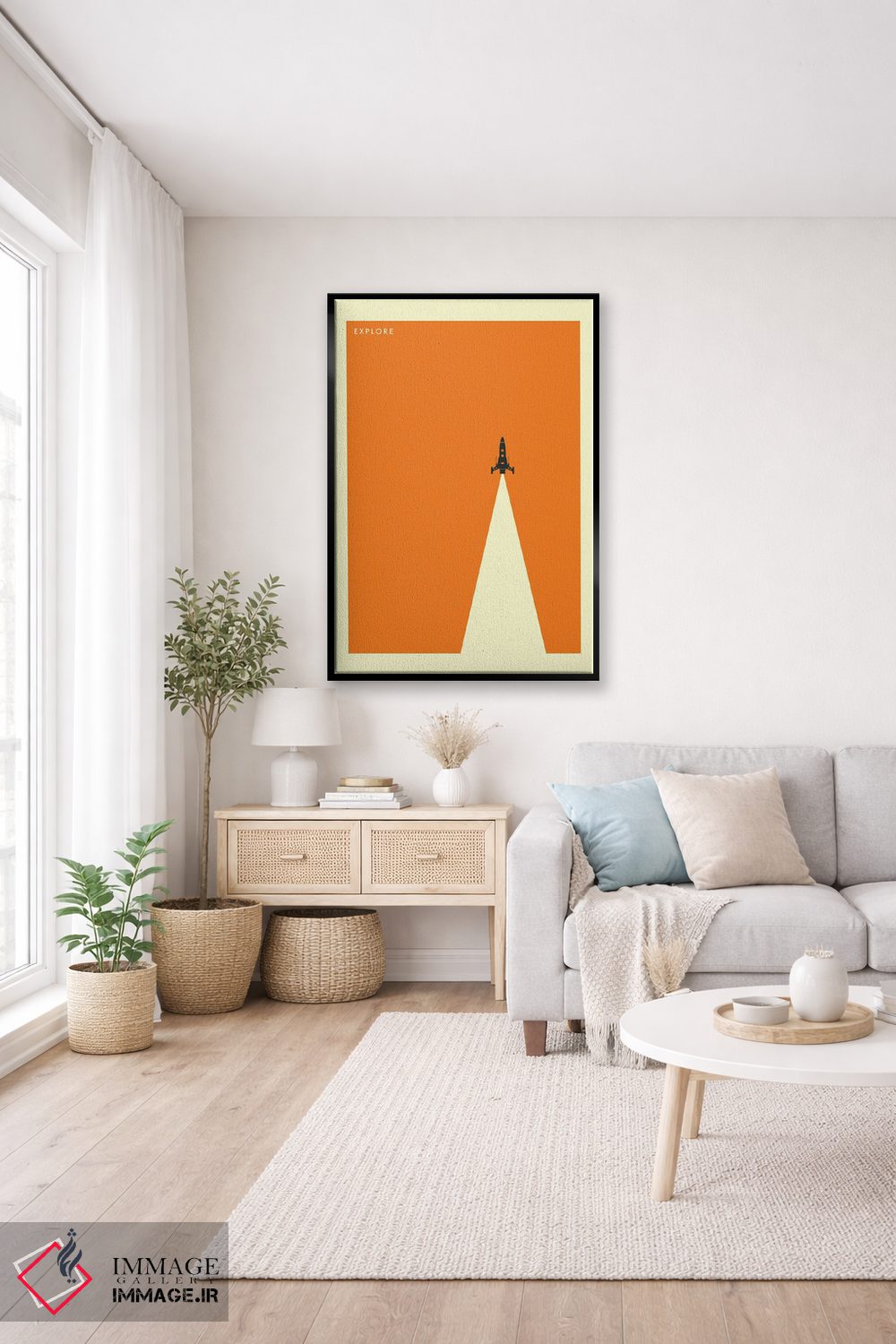 تابلو مینیمال کاوش فضا اثر جازبری بلو - D5B