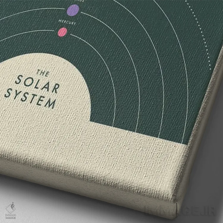 تابلو مینیمال منظومه شمسی I اثر جازبری بلو - نمای نزدیک بافت بوم