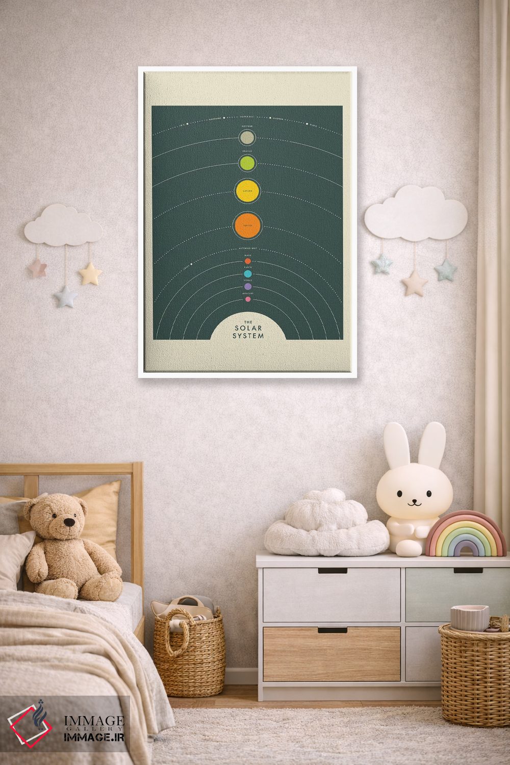 تابلو مینیمال منظومه شمسی I اثر جازبری بلو - D3W