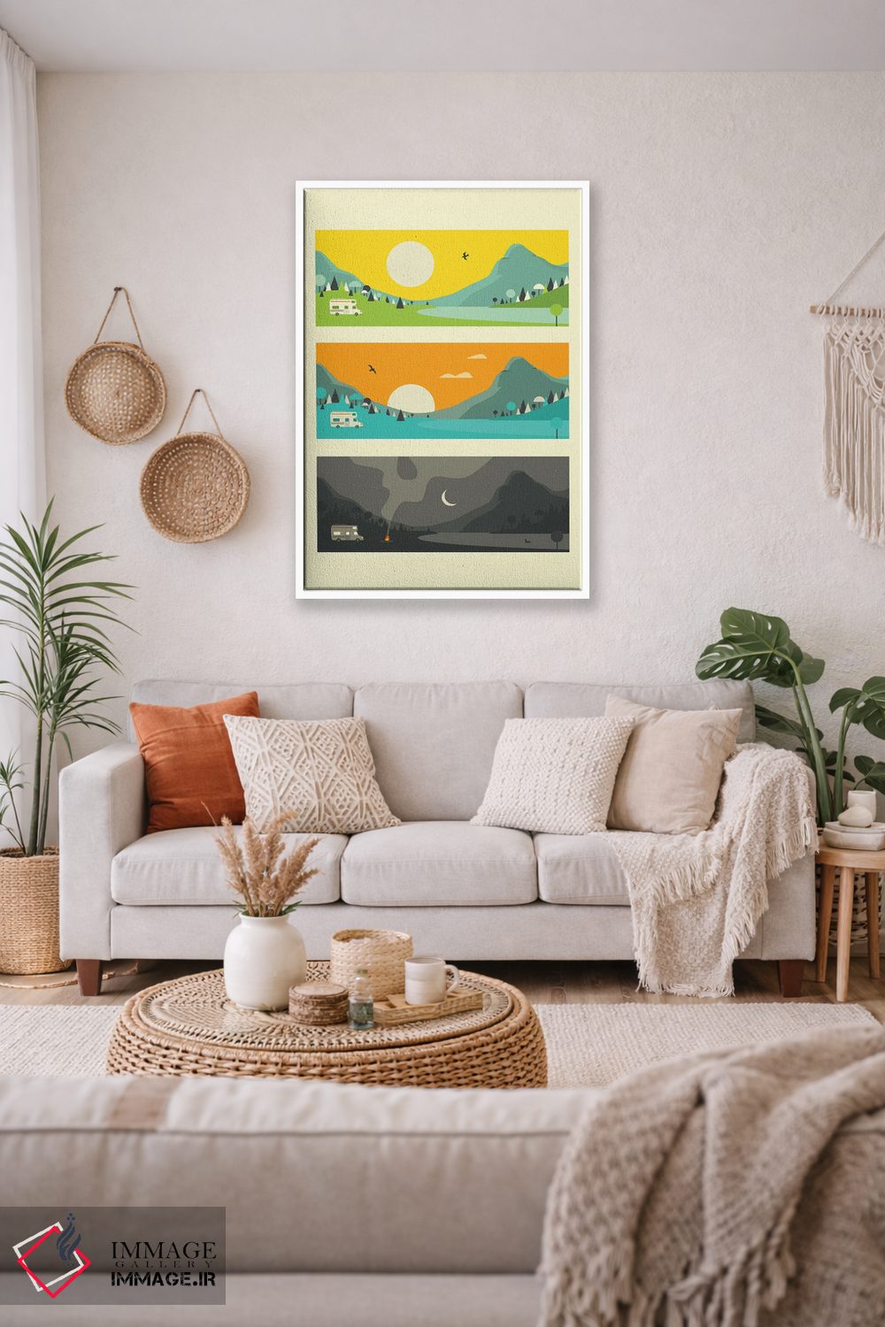 تابلو دکوراتیو آتش کمپ I اثر جازبری بلو - D1W