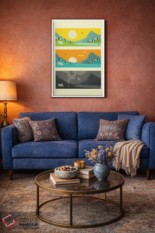 تابلو دکوراتیو آتش کمپ I اثر جازبری بلو - D2W