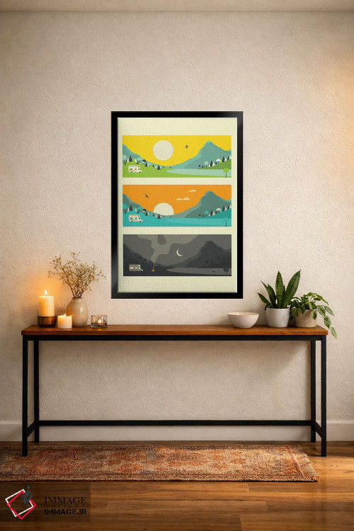 تابلو دکوراتیو آتش کمپ I اثر جازبری بلو - D5B