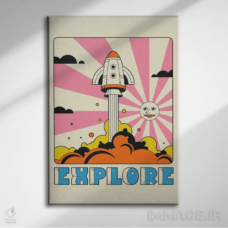 تابلو دکوراتیو کاوش II اثر جازبری بلو - نمای روبهرو روی دیوار