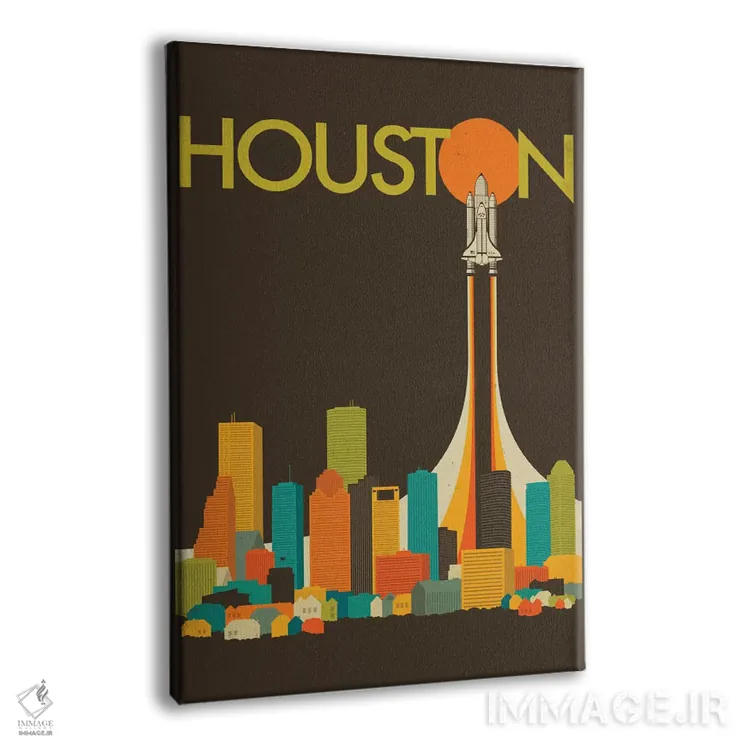 تابلو دکوراتیو افق شهر هیوستون I اثر جازبری بلو - نمای پرسپکتیو محصول