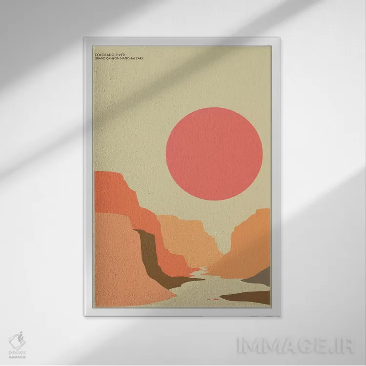 تابلو دکوراتیو گرند کنیون اثر جازبری بلو - نمای قابدار سفید