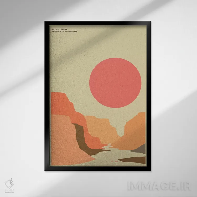 تابلو دکوراتیو گرند کنیون اثر جازبری بلو - نمای قابدار مشکی