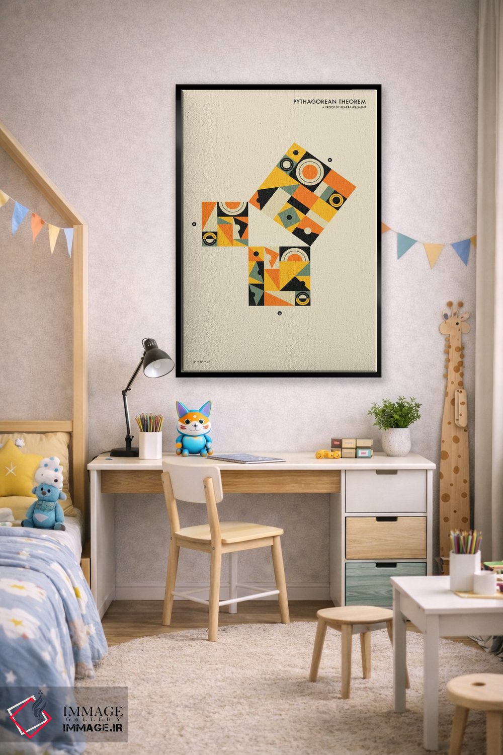 تابلو انتزاعی قضیه فیثاغورس I اثر جازبری بلو - D2B