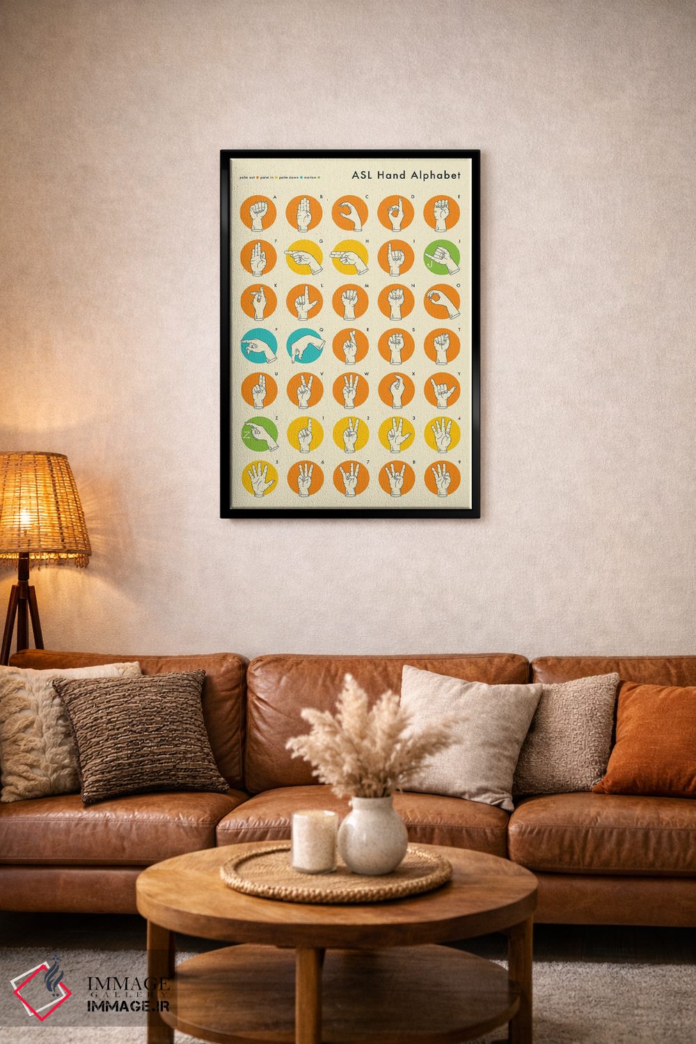 تابلو دکوراتیو حروف الفبای زبان اشاره اثر جازبری بلو - D5B