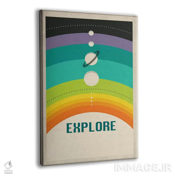 تابلو دکوراتیو منظومه شمسی اثر جازبری بلو - نمای پرسپکتیو محصول