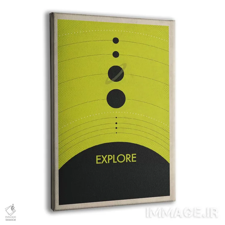 تابلو دکوراتیو منظومه شمسی اثر جازبری بلو - نمای پرسپکتیو محصول