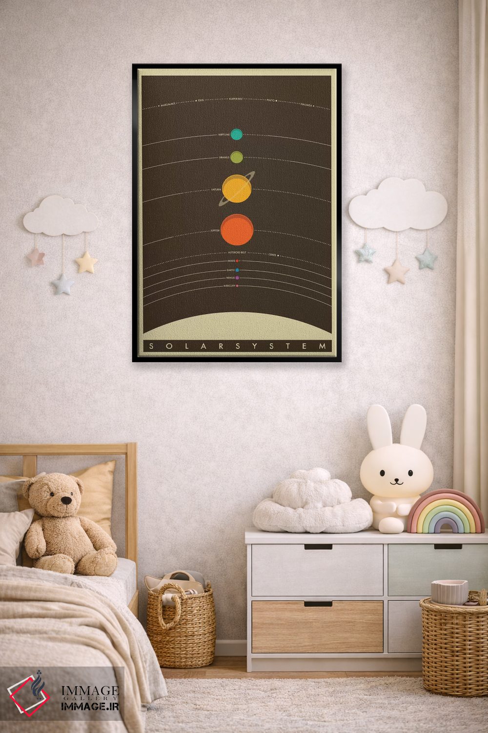 تابلو مدرن منظومه شمسی اثر جازبری بلو - D6B