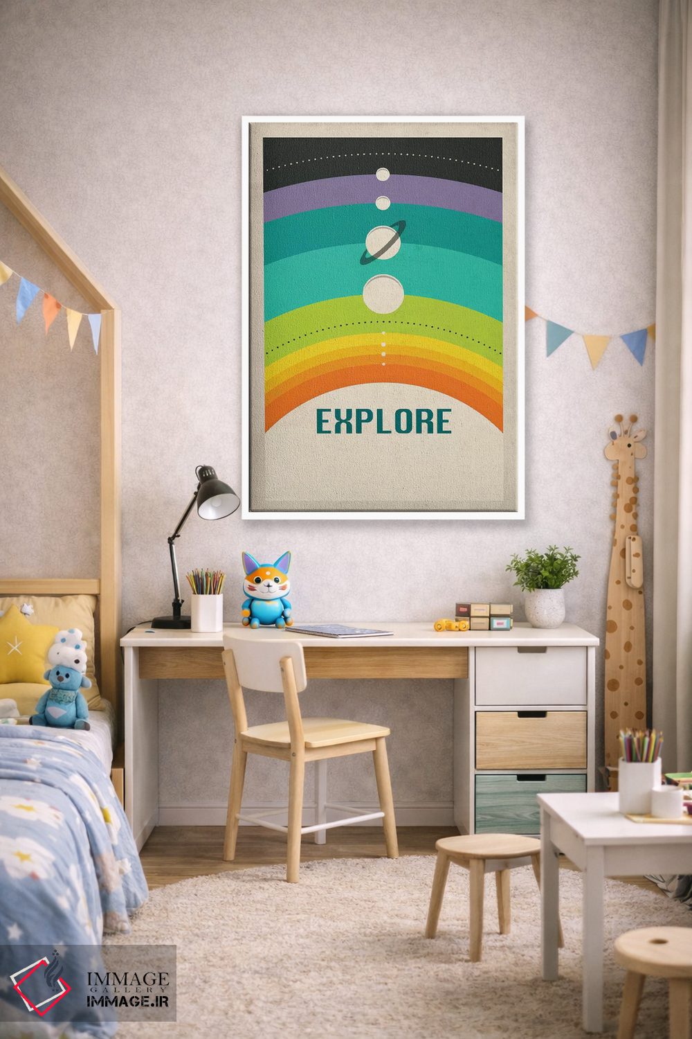 تابلو دکوراتیو منظومه شمسی اثر جازبری بلو - D1W