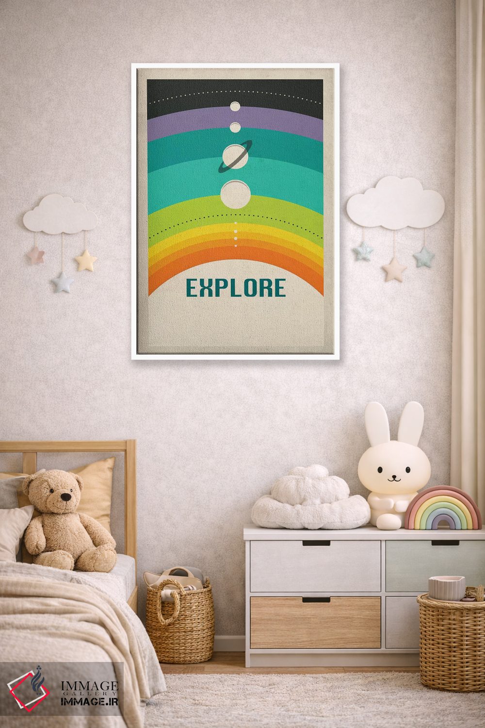 تابلو دکوراتیو منظومه شمسی اثر جازبری بلو - D5W