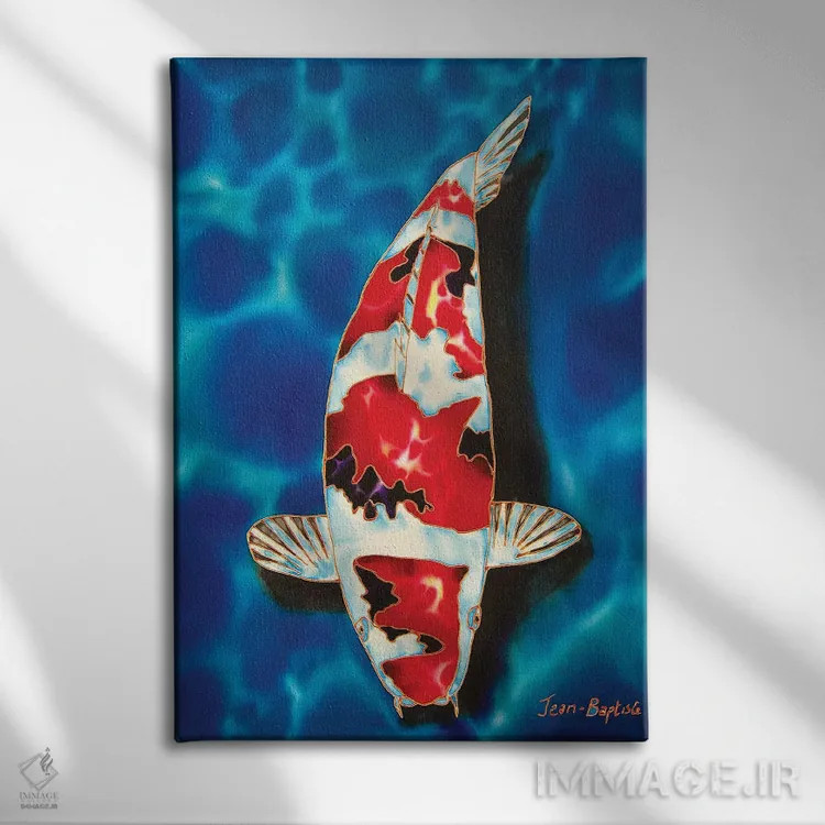 تابلو دکوراتیو ۱ ماهی کوی اثر دنیل ژان-باپتیست - نمای روبهرو روی دیوار