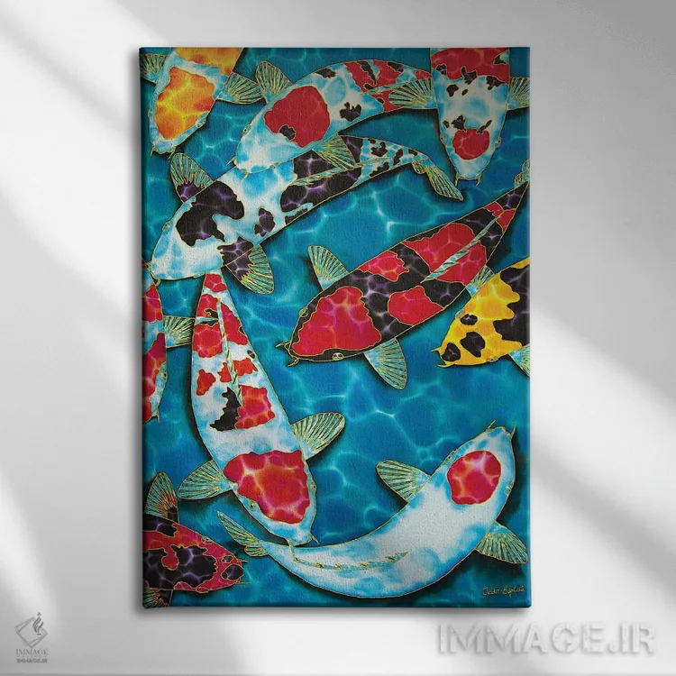 تابلو دکوراتیو کوی ژاپنی فربه اثر دنیل ژان-باپتیست - نمای روبهرو روی دیوار