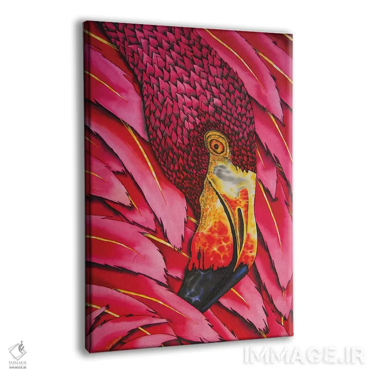 تابلو دکوراتیو فلامینگوی شعله ور اثر دنیل ژان-باپتیست - نمای پرسپکتیو محصول
