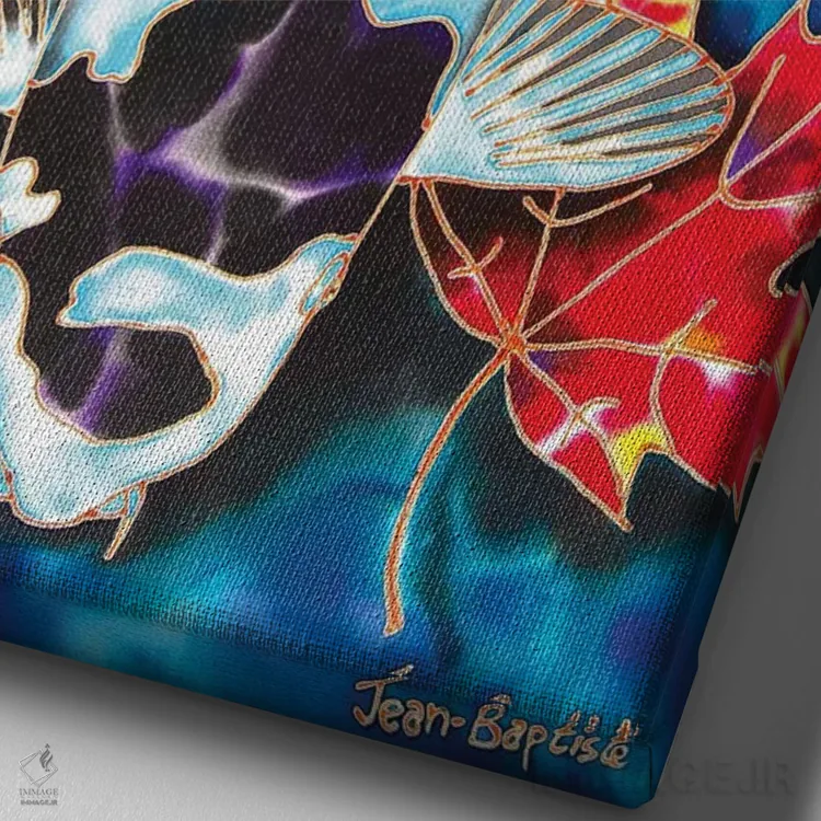 تابلو دکوراتیو کوی کانادایی اثر دنیل ژان-باپتیست - نمای نزدیک بافت بوم