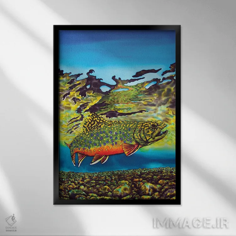 تابلو دکوراتیو قزل آلای جویبار اثر دنیل ژان-باپتیست - نمای قابدار مشکی