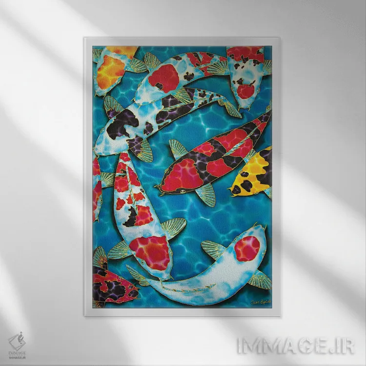 تابلو دکوراتیو کوی ژاپنی فربه اثر دنیل ژان-باپتیست - نمای قابدار سفید