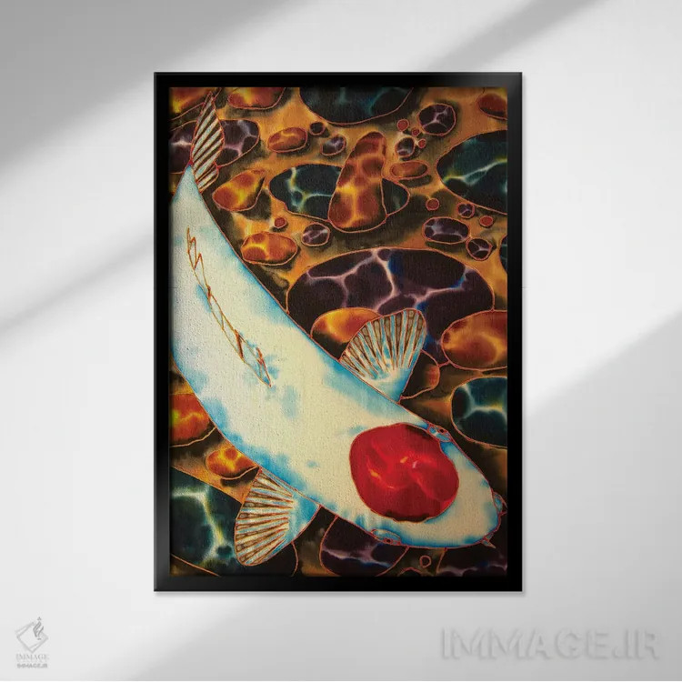 تابلو دکوراتیو کوی ژاپنی اثر دنیل ژان-باپتیست - نمای قابدار مشکی