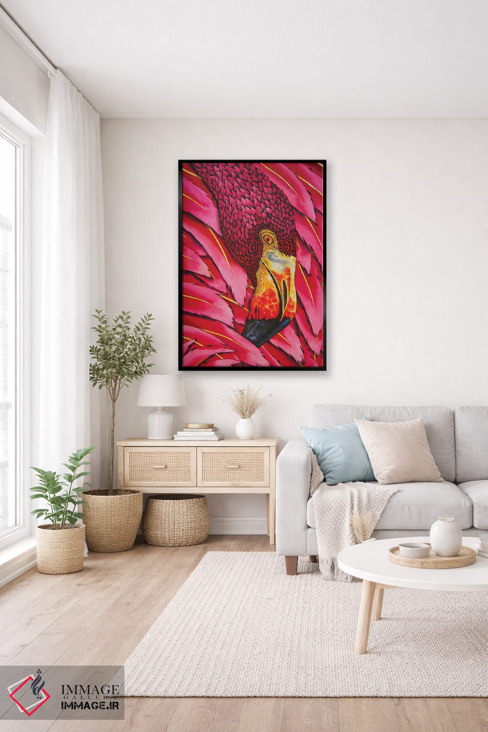 تابلو دکوراتیو فلامینگوی شعله ور اثر دنیل ژان-باپتیست - D5B