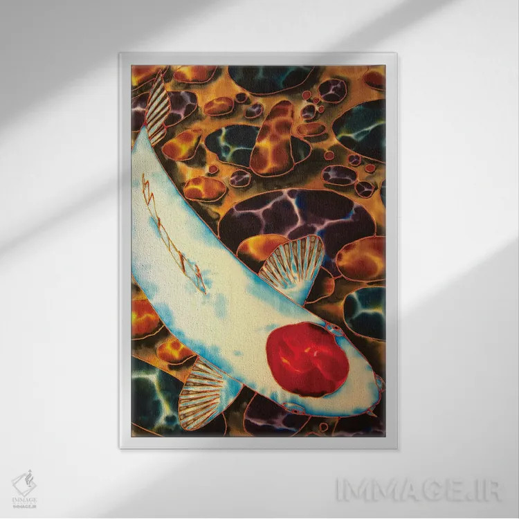 تابلو دکوراتیو کوی ژاپنی اثر دنیل ژان-باپتیست - نمای قابدار سفید