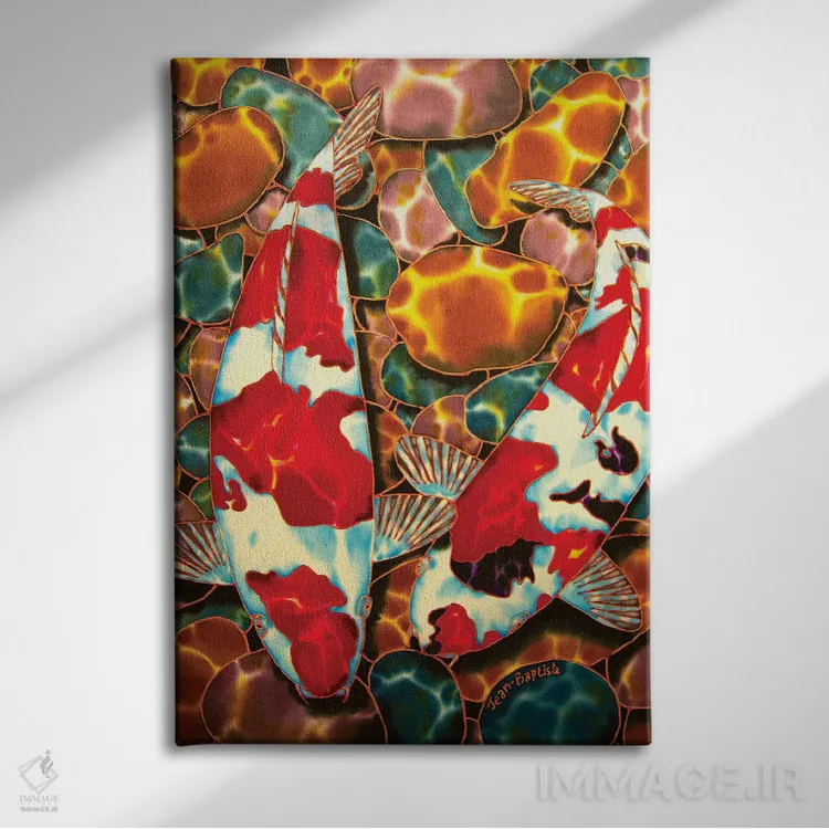 تابلو دکوراتیو کوی در برکه سنگ ریزه ای اثر دنیل ژان-باپتیست - نمای روبهرو روی دیوار