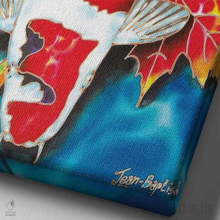 تابلو دکوراتیو کوی و برگ افرا اثر دنیل ژان-باپتیست - نمای نزدیک بافت بوم