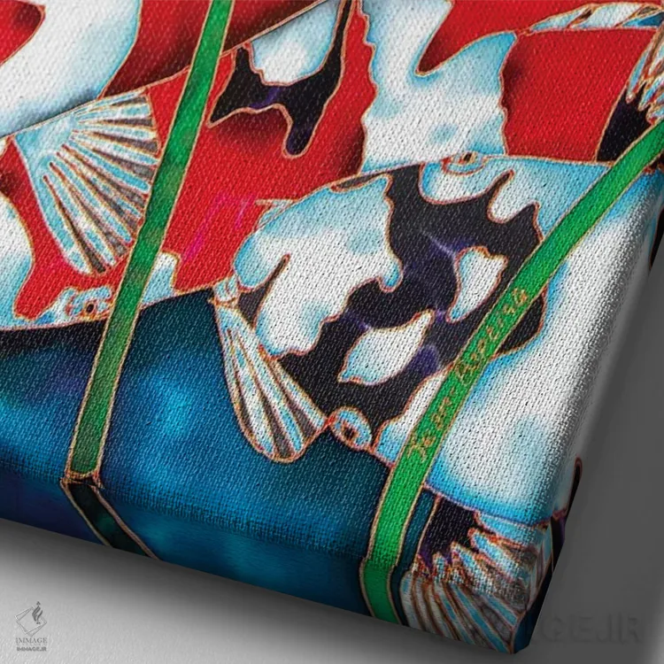 تابلو دکوراتیو باغ نیلوفر آبی اثر دنیل ژان-باپتیست - نمای نزدیک بافت بوم