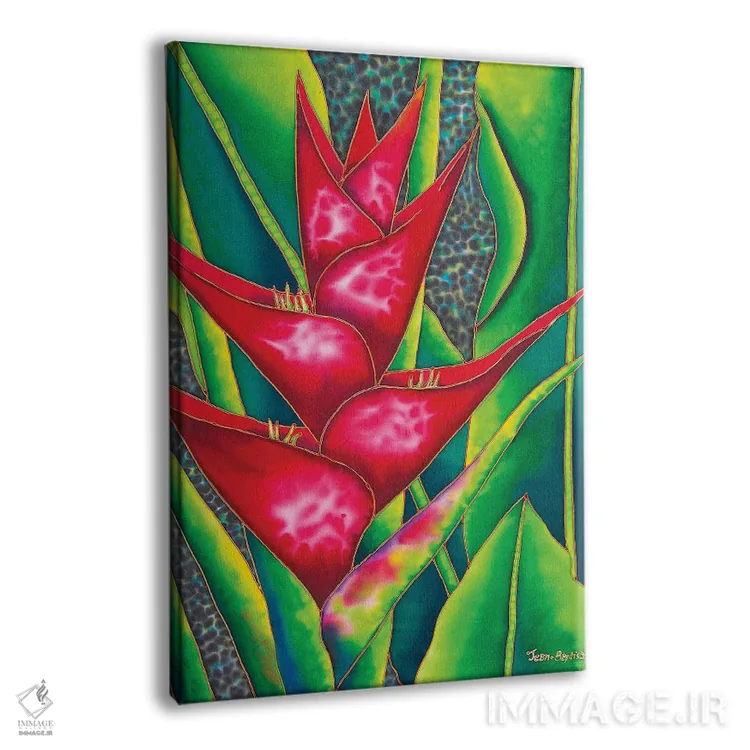 تابلو دکوراتیو هلکونیای قرمز اثر دنیل ژان-باپتیست - نمای پرسپکتیو محصول