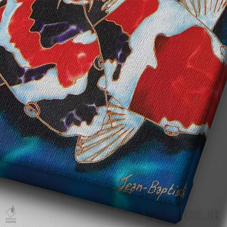 تابلو دکوراتیو ۸ ماهی کوی اثر دنیل ژان-باپتیست - نمای نزدیک بافت بوم