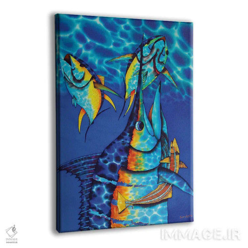 تابلو دکوراتیو شارژ آبی اثر دنیل ژان-باپتیست - نمای پرسپکتیو محصول