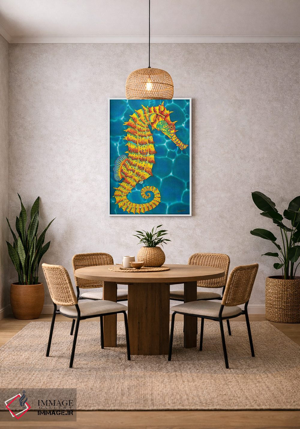 تابلو دکوراتیو اسب دریایی جامائیکایی اثر دنیل ژان-باپتیست - D3W