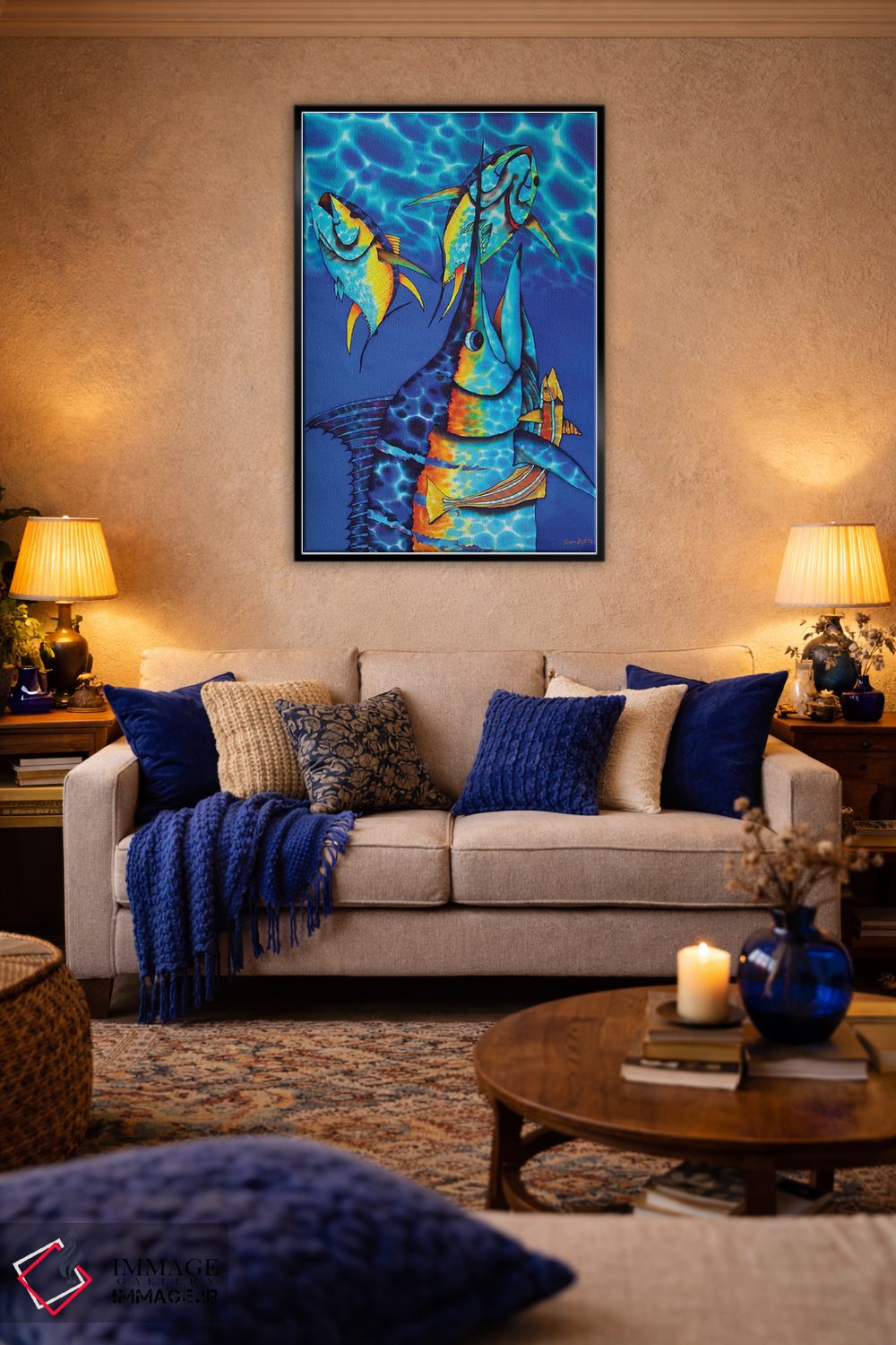 تابلو دکوراتیو شارژ آبی اثر دنیل ژان-باپتیست - D5B