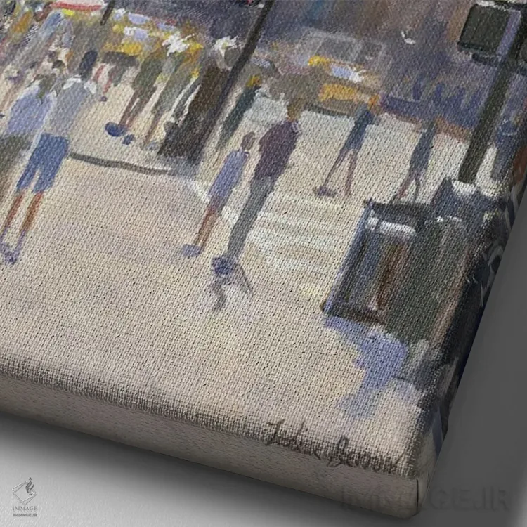 تابلو دکوراتیو 1997,خیابان پنجم، ۱۹۹۷ اثر جولیان بارو - نمای نزدیک بافت بوم