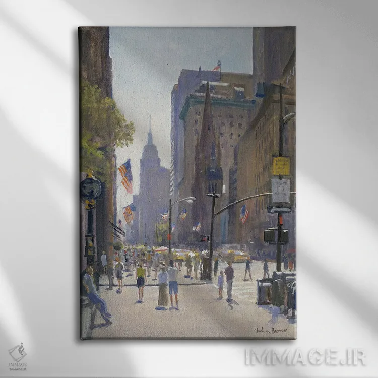تابلو دکوراتیو 1997,خیابان پنجم، ۱۹۹۷ اثر جولیان بارو - نمای روبهرو روی دیوار