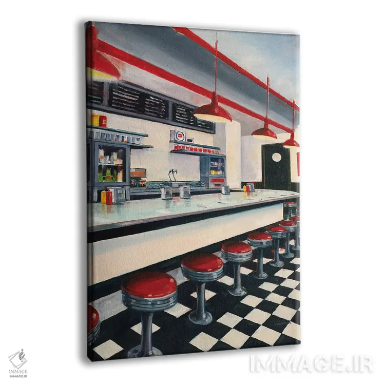 تابلو دکوراتیو رستوران کوچک اثر جوزف کیتس - نمای پرسپکتیو محصول