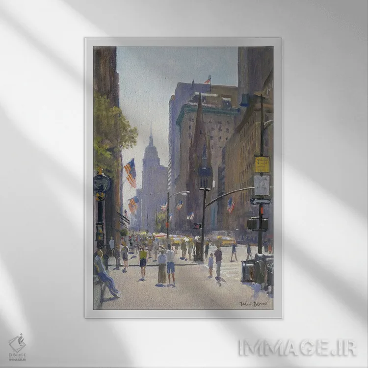 تابلو دکوراتیو 1997,خیابان پنجم، ۱۹۹۷ اثر جولیان بارو - نمای قابدار سفید
