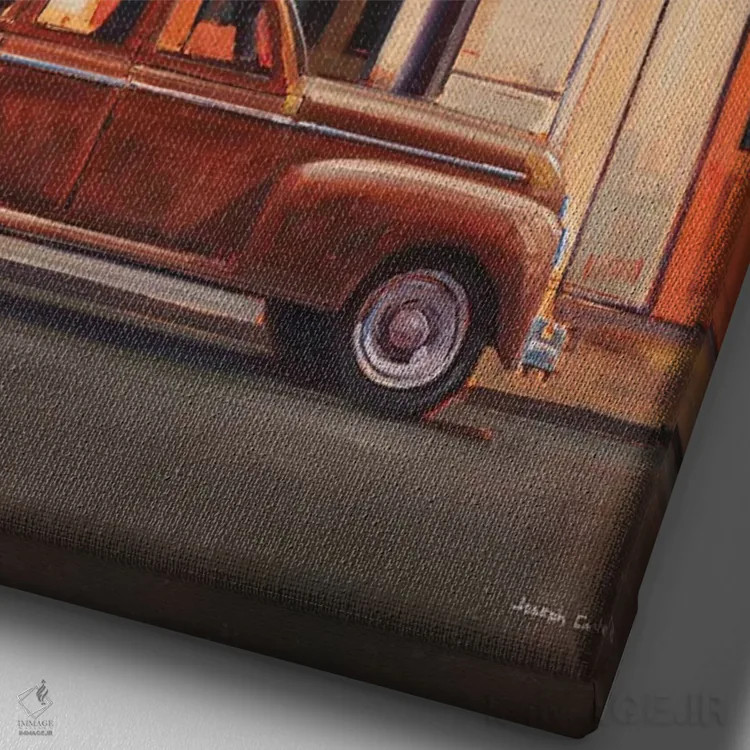 تابلو دکوراتیو آخرین ایستگاه ۱ اثر جوزف کیتس - نمای نزدیک بافت بوم