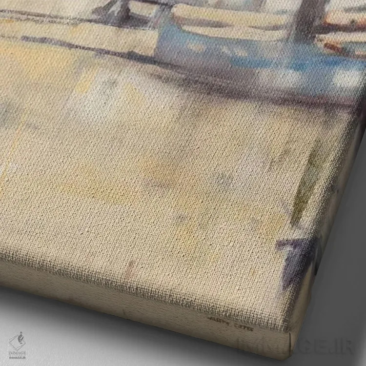 تابلو دکوراتیو نخل های ساحلی ۱ اثر جوزف کیتس - نمای نزدیک بافت بوم