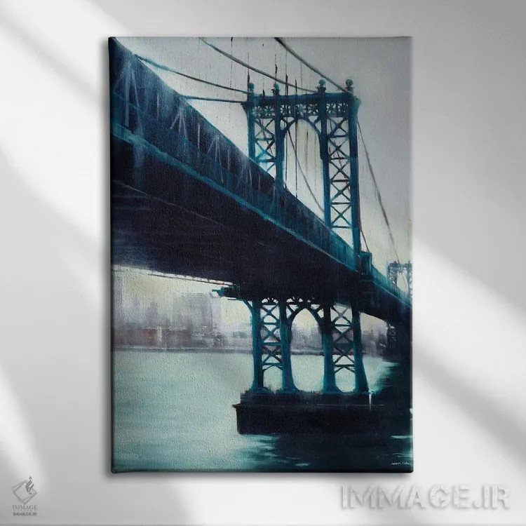 تابلو دکوراتیو عبور از رودخانه اثر جوزف کیتس - نمای روبهرو روی دیوار