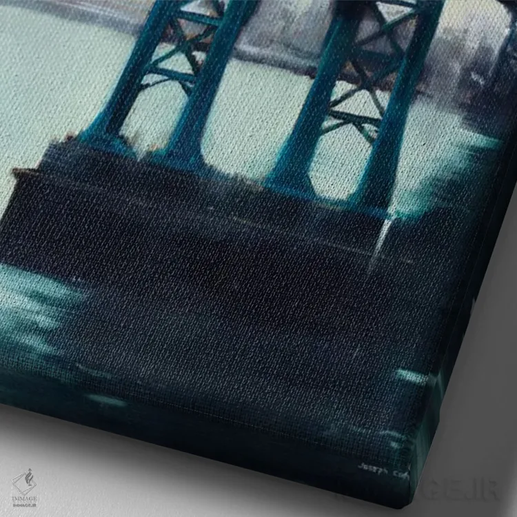 تابلو دکوراتیو عبور از رودخانه اثر جوزف کیتس - نمای نزدیک بافت بوم