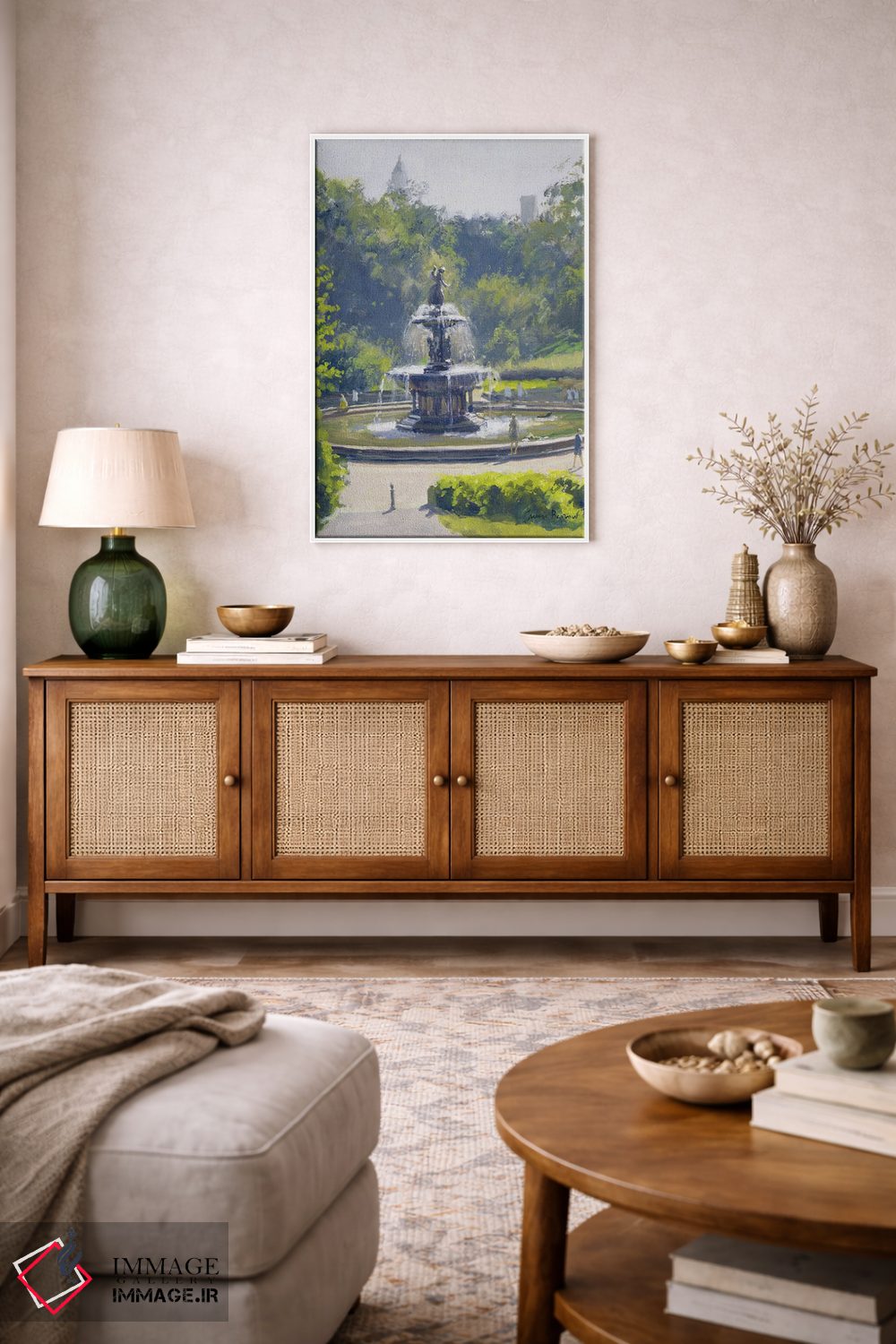 تابلو کلاسیک Central Park, 1996,فواره بتسدا، سنترال پارک، ۱۹۹۶ اثر جولیان بارو - D2W