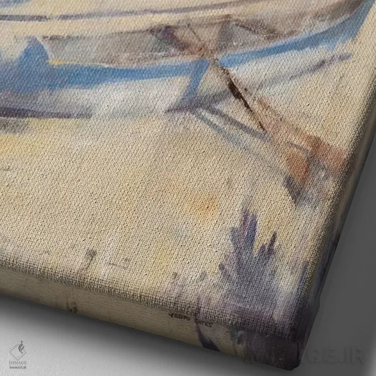 تابلو دکوراتیو نخل های ساحلی ۲ اثر جوزف کیتس - نمای نزدیک بافت بوم